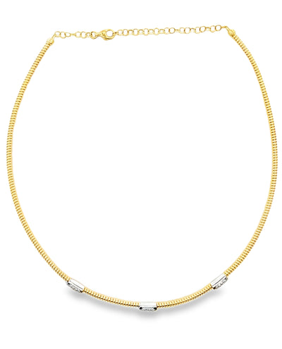 Simon G. LN4051-Y 18K Two Tone Necklace with Diamonds