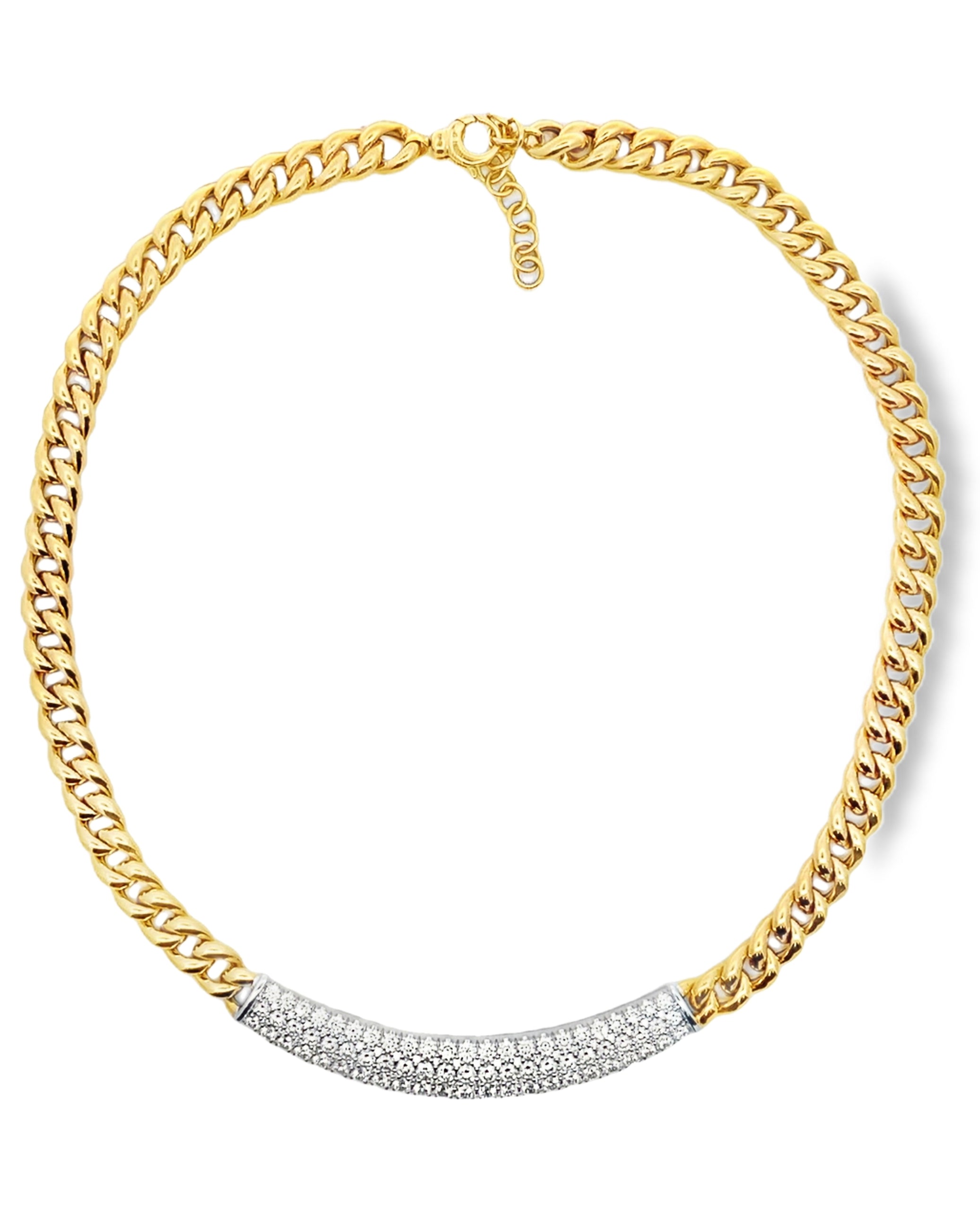 Simon G. LP4849 18K Two Tone Chain Necklace with Diamonds