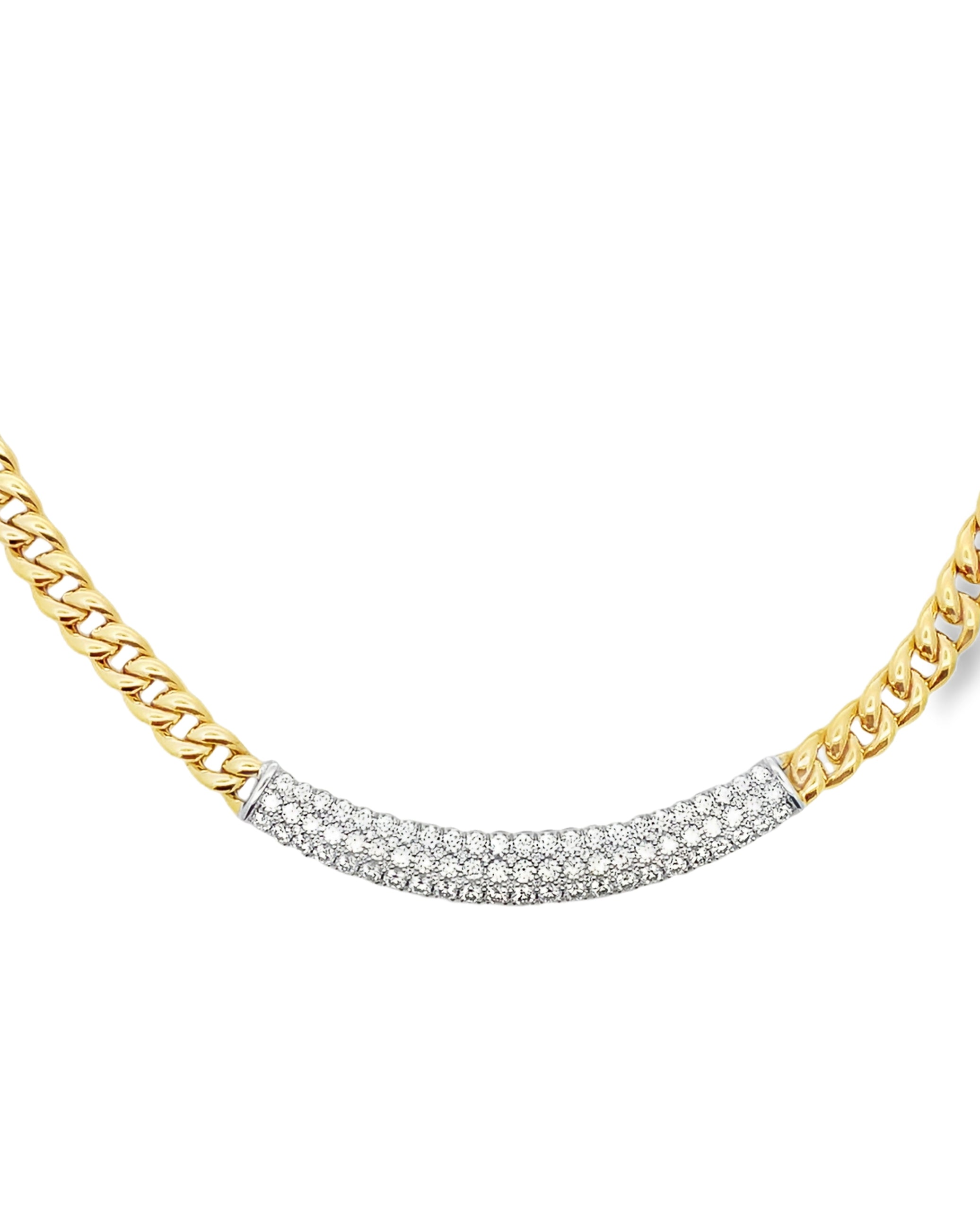 Simon G. LP4849 18K Two Tone Chain Necklace with Diamonds