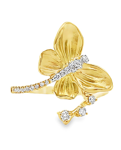 Simon G. LR2767 Butterfly Bypass Ring with Diamonds