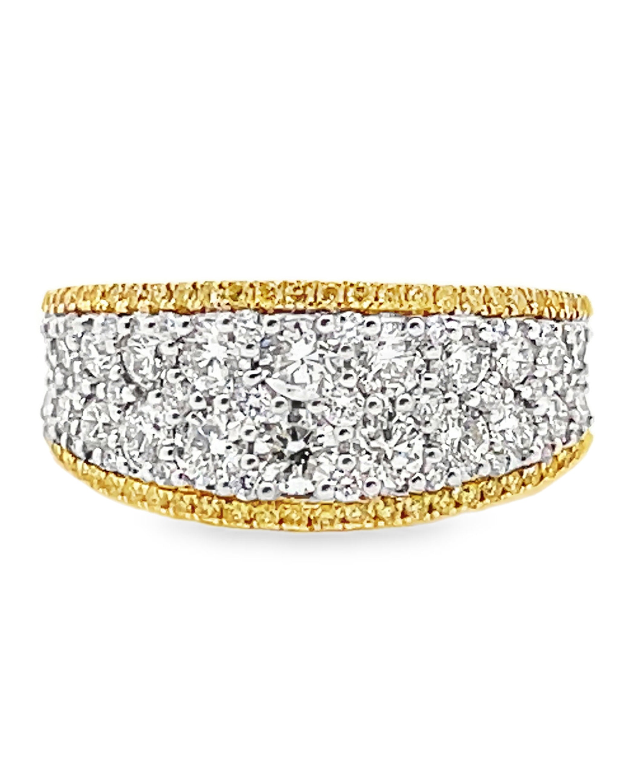 Simon G. LR3214 18K Two Tone Yellow and White Diamond Band
