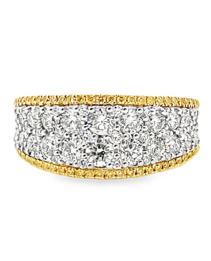 Simon G. LR3214 18K Two Tone Yellow and White Diamond Band