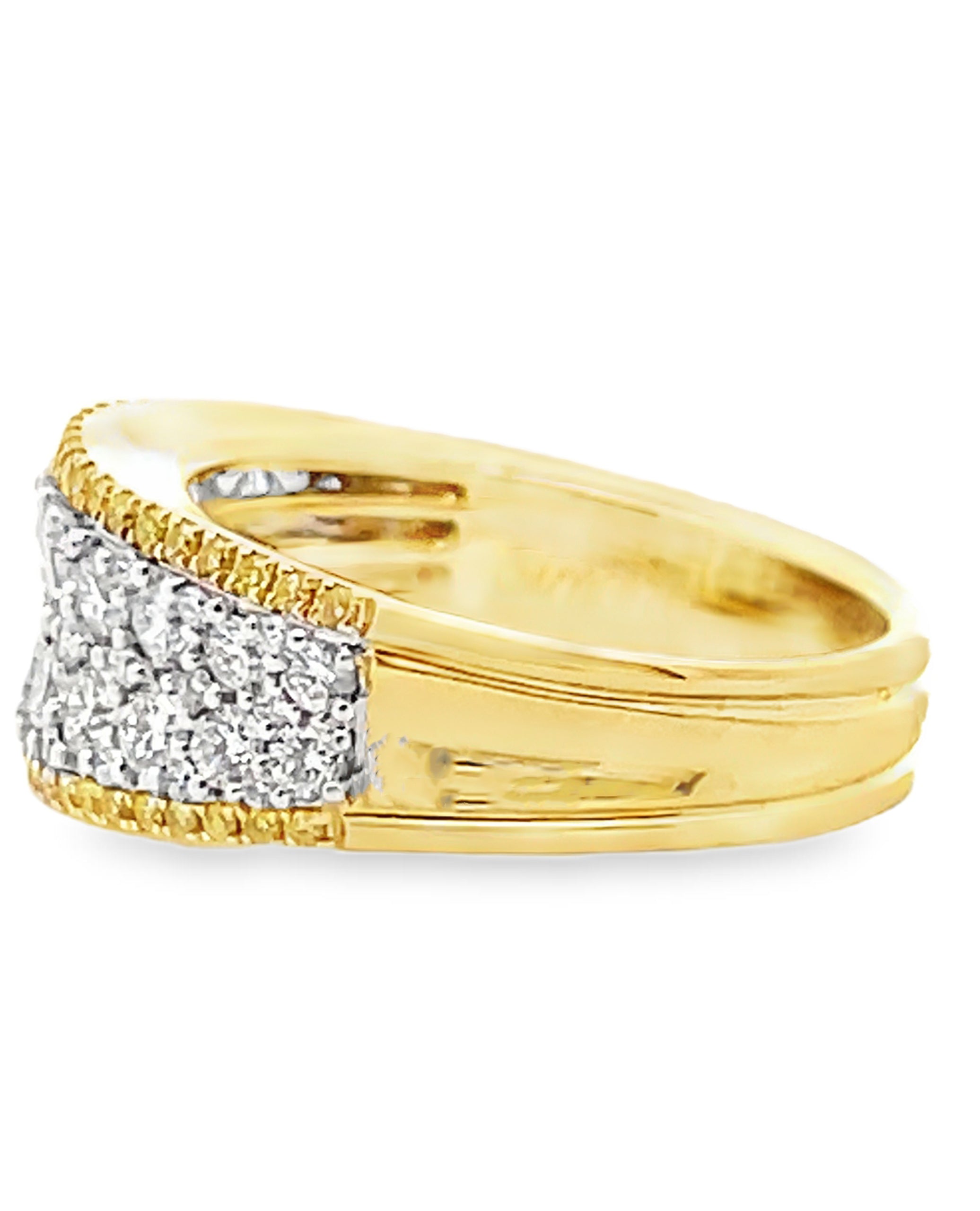 Simon G. LR3214 18K Two Tone Yellow and White Diamond Band