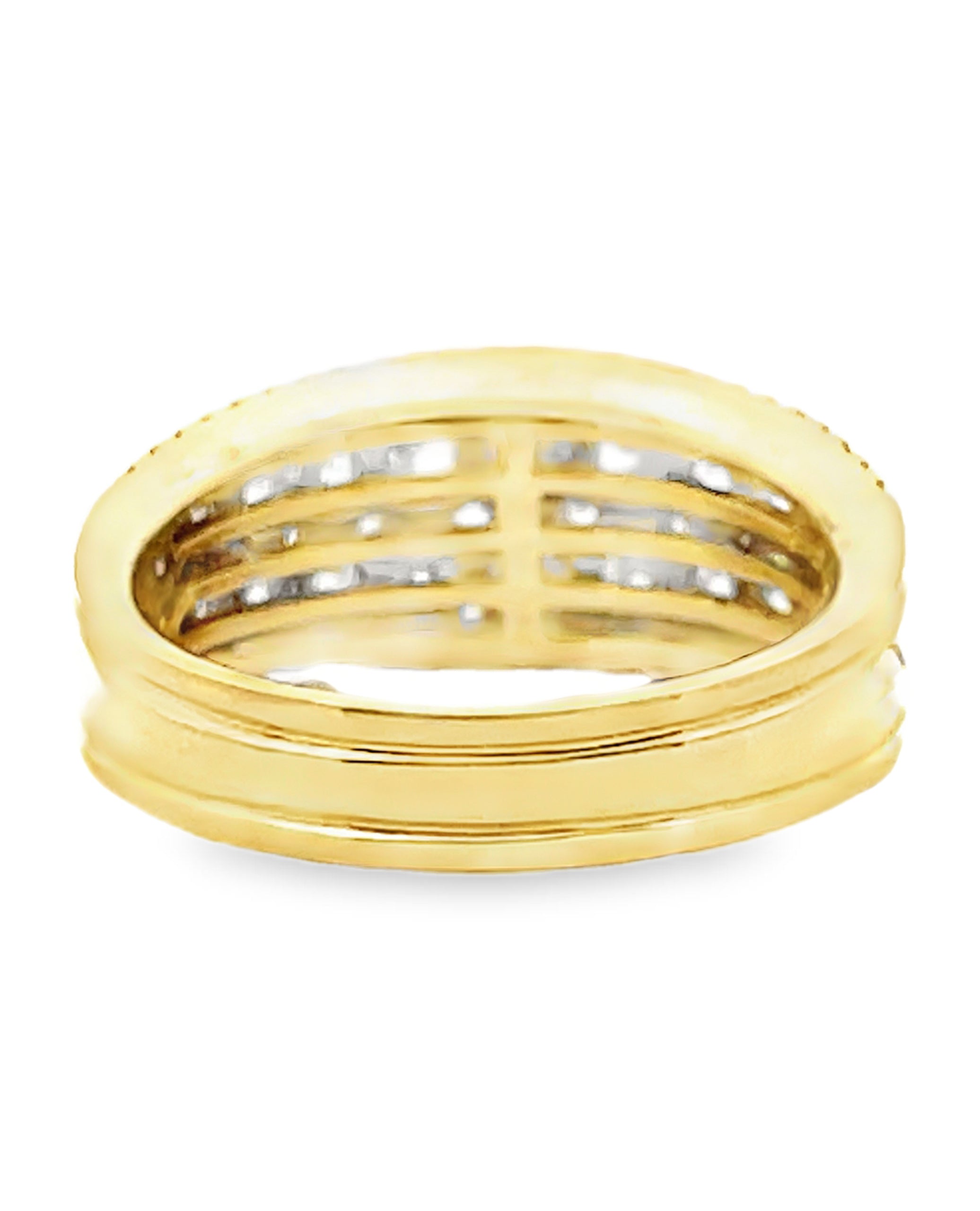 Simon G. LR3214 18K Two Tone Yellow and White Diamond Band