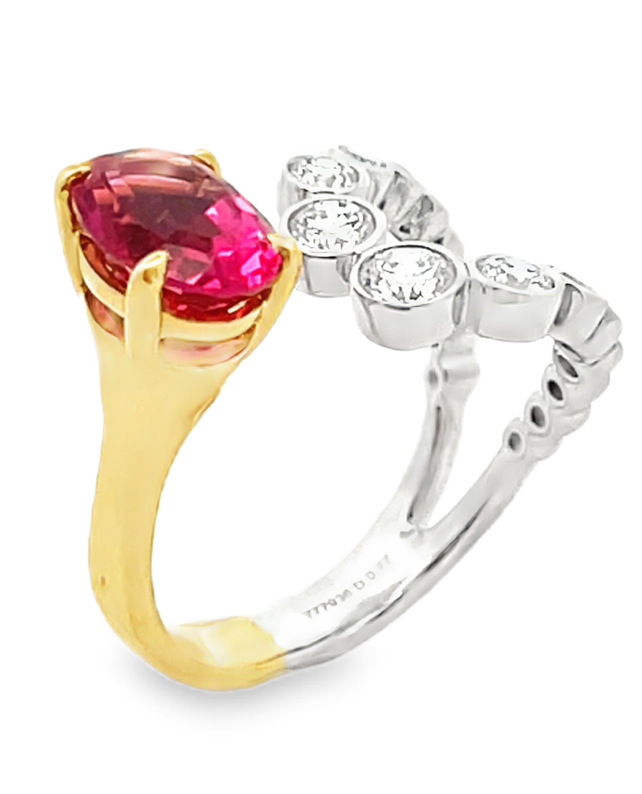 Simon G. LR3326 18K Gold Two Tone Ruby & Diamond Ring
