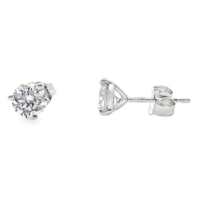 14K White Gold Lab Grown Diamond Stud Earrings- 1.00 Carats