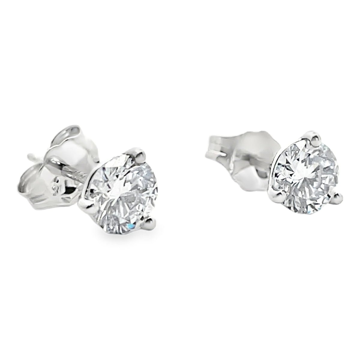 14K White Gold Lab Grown Diamond Stud Earrings- 1.00 Carats