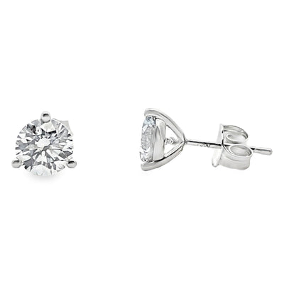 14K White Gold Lab Grown Diamond Stud Earrings- 1.50 Carats