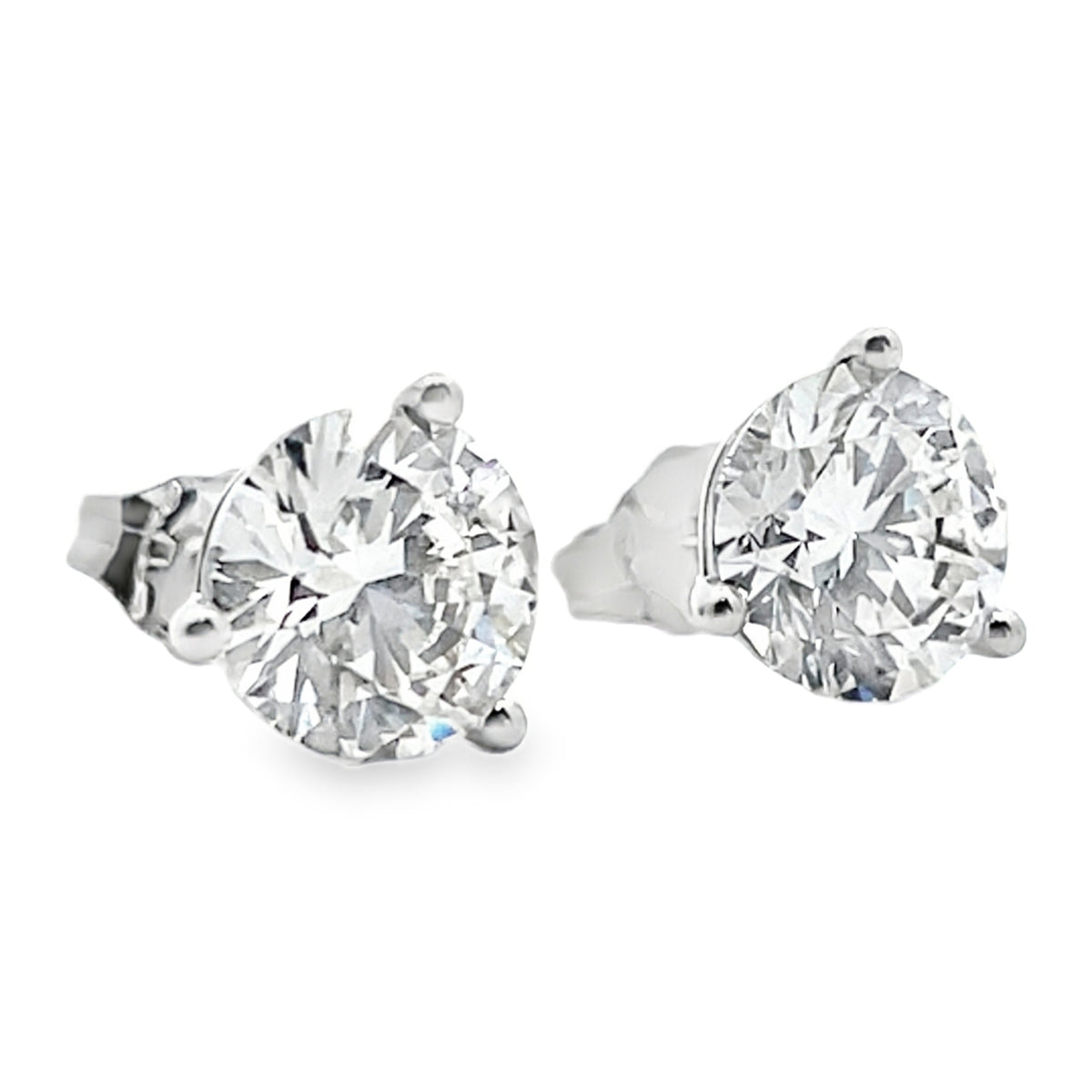 14K White Gold Lab Grown Diamond Earrings - 3.06 carats