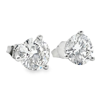 14K White Gold Lab Grown Diamond Earrings - 3.06 carats