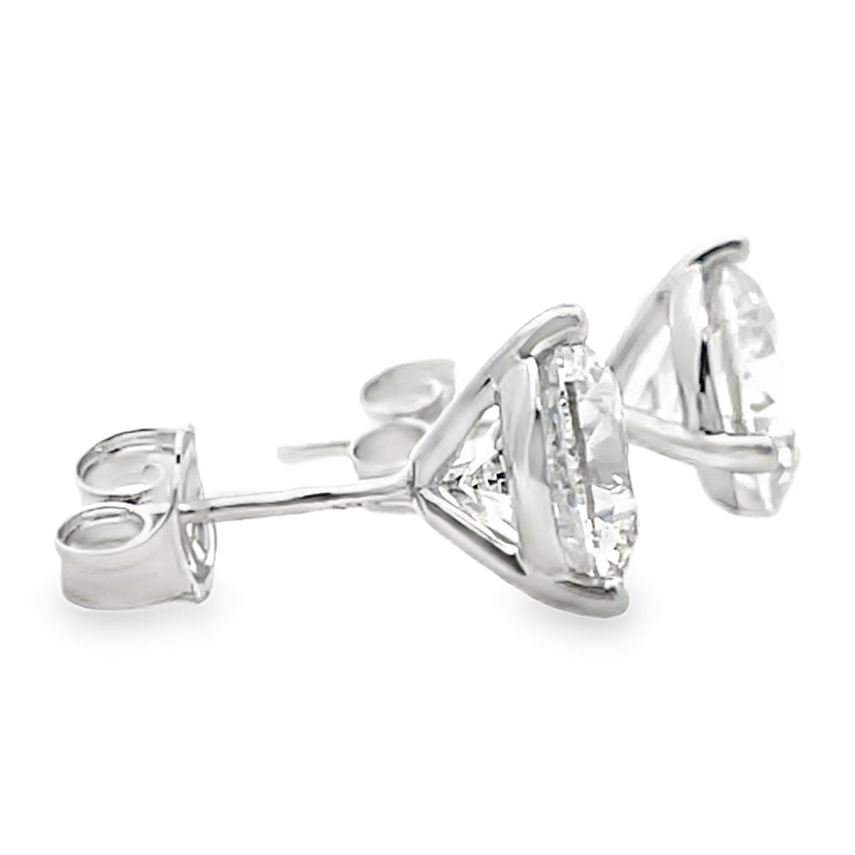 14K White Gold Lab Grown Diamond Earrings - 3.06 carats