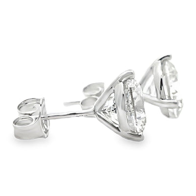 14K White Gold Lab Grown Diamond Earrings - 3.06 carats