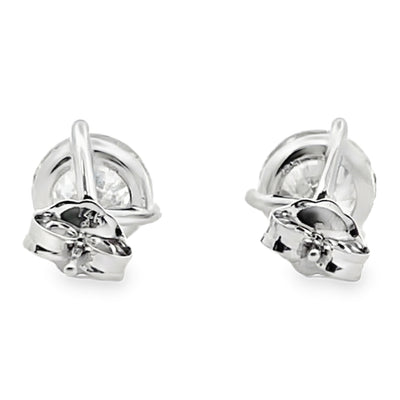 14K White Gold Lab Grown Diamond Earrings - 3.06 carats