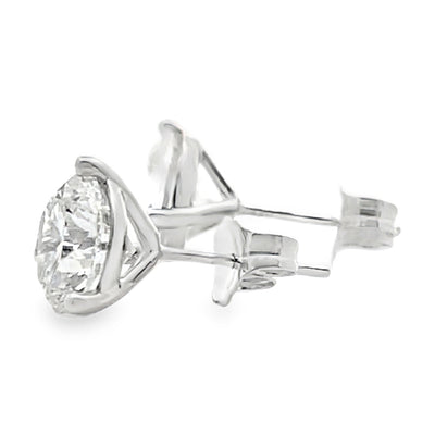 14K White Gold Lab Grown Diamond Earrings - 3.06 carats