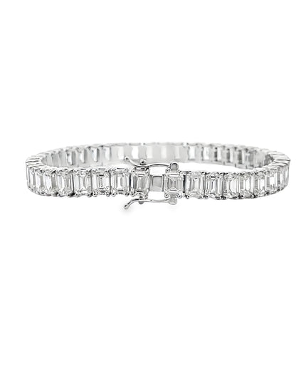 14K White Gold Lab Grown Tennis Bracelet
