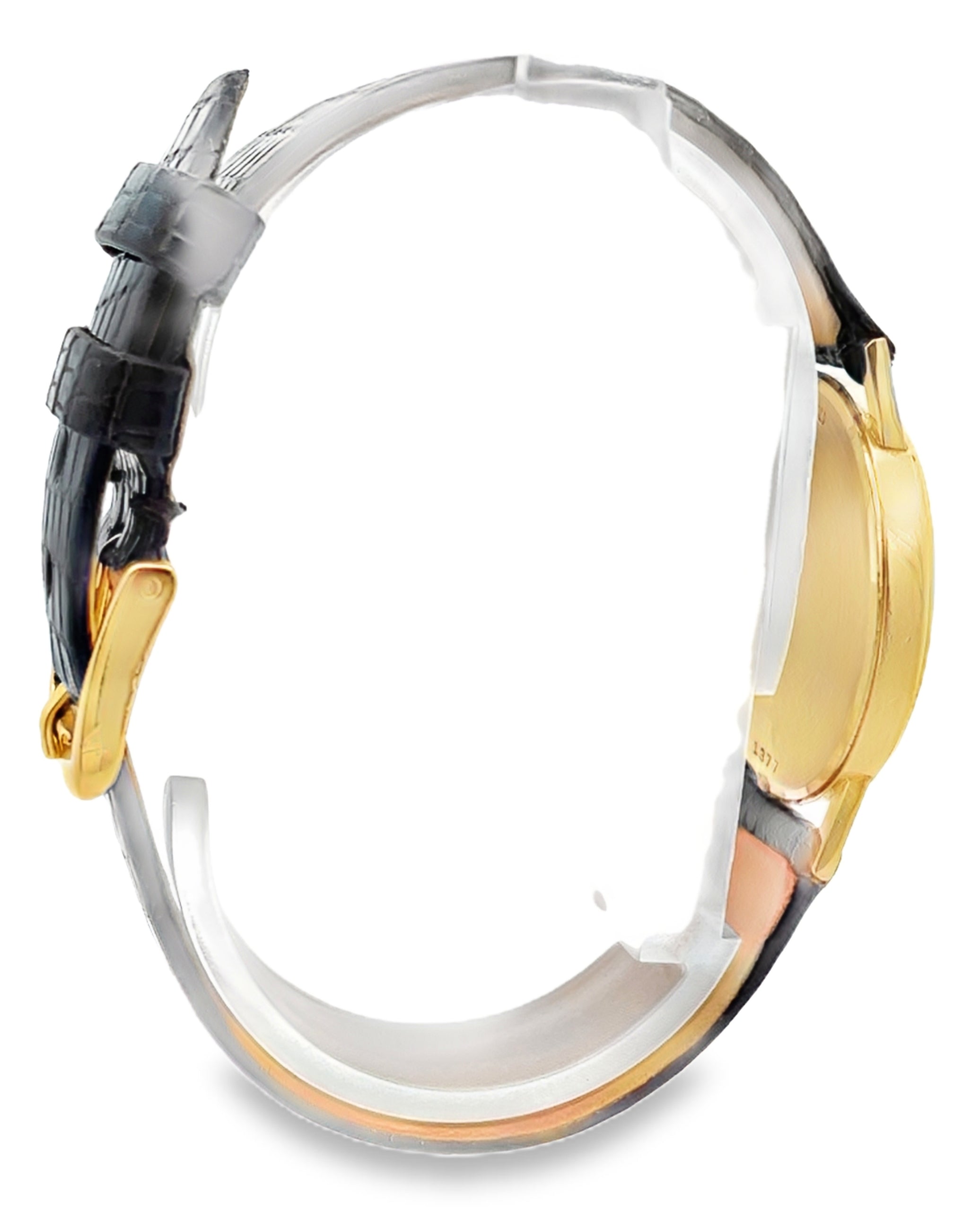 Pre-Owned Omega DeVille 14K Yellow Gold Watch, Round Dial with New Genuine Lizard Band