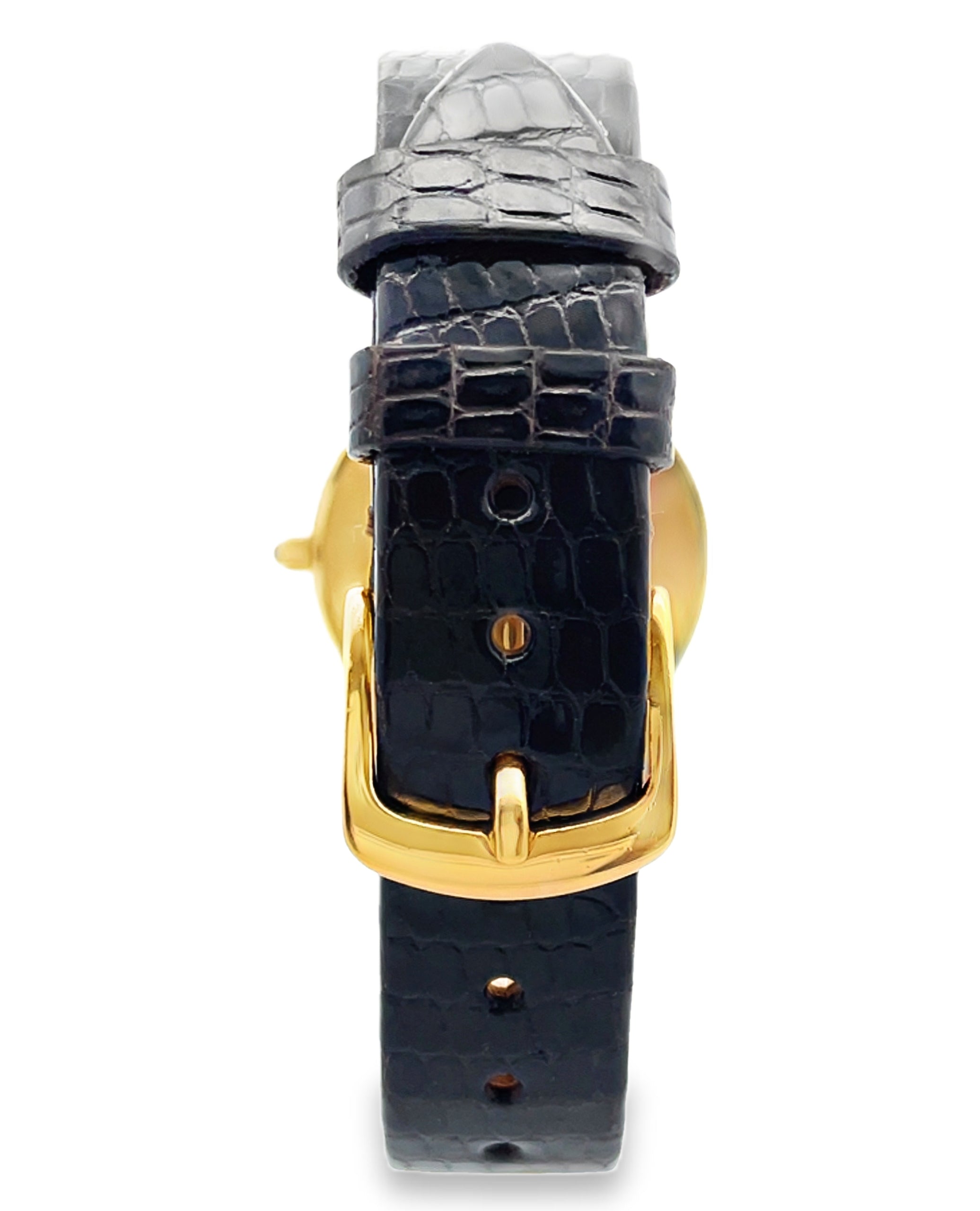 Pre-Owned Omega DeVille 14K Yellow Gold Watch, Round Dial with New Genuine Lizard Band