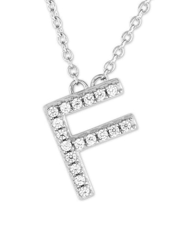 Sterling Silver Letter "F" Initial Necklace