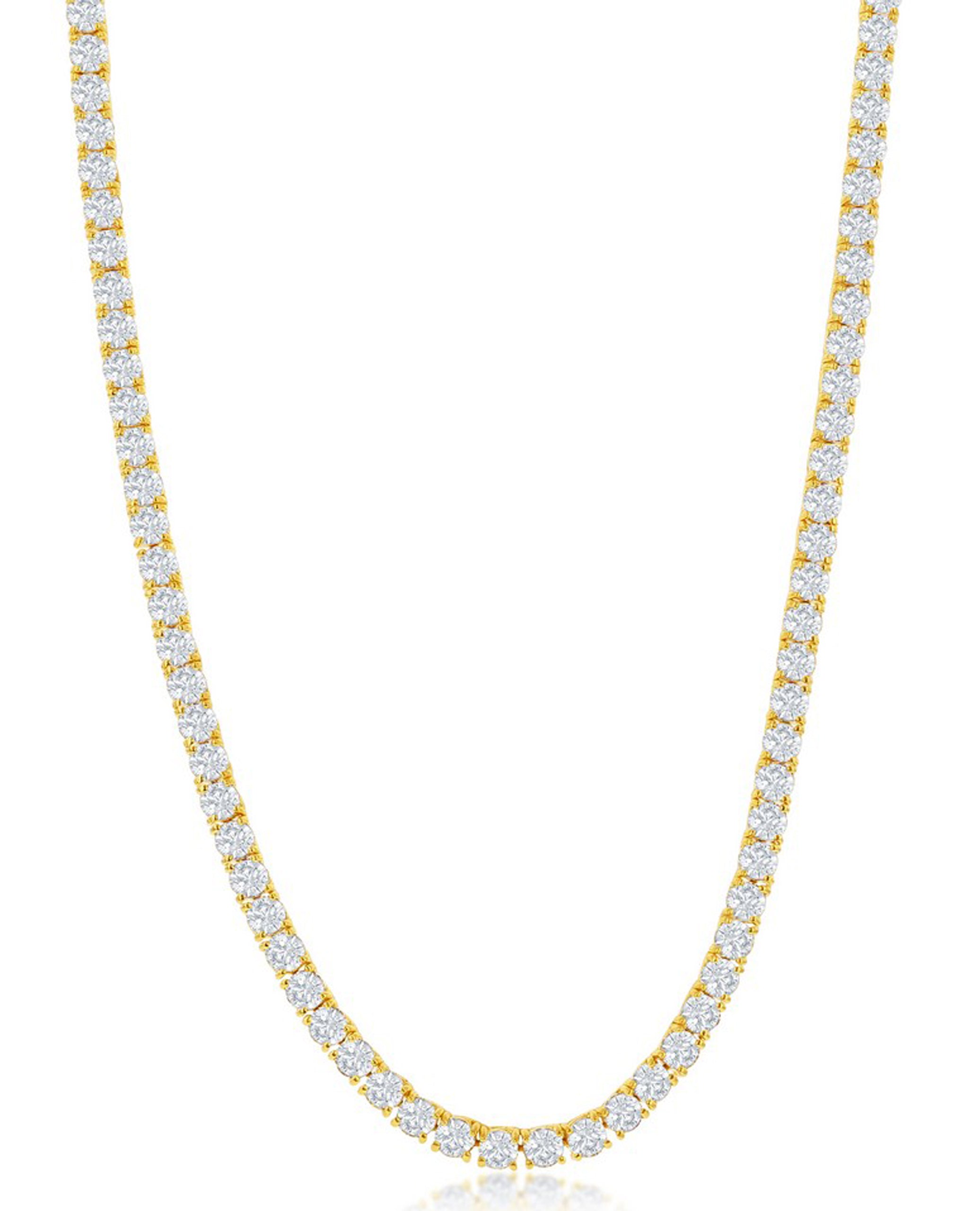 Sterling Silver & Yellow Gold Plated Tennis Necklace