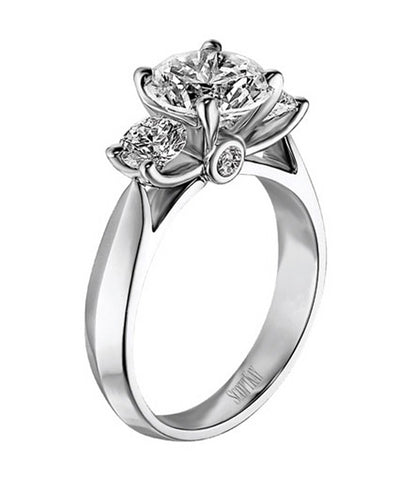 Scott Kay M0722RD07PP Three Stone Crown Engagement Ring Setting for Round Center Stone