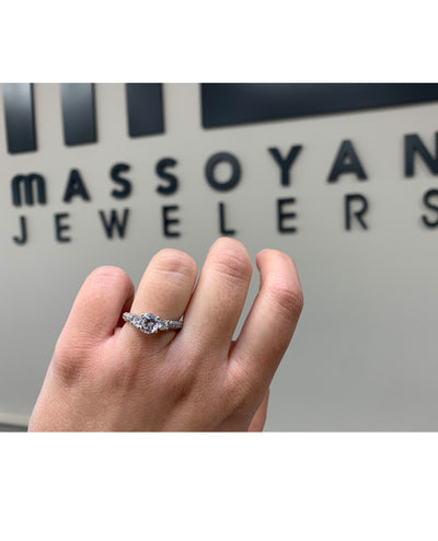 Scott Kay M1165 Crown Pave Engagement Ring