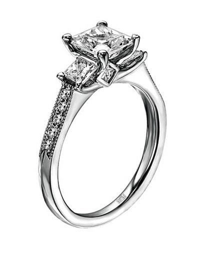 Scott Kay M1178QDRD10PPQ10 Crown Engagement Ring Setting for 6 Millimeter Princess-Cut Stone