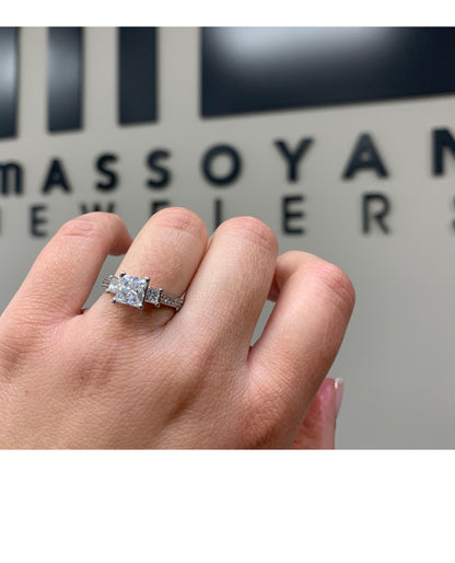 Scott Kay M1178QDRD10PPQ10 Crown Engagement Ring Setting for 6 Millimeter Princess-Cut Stone