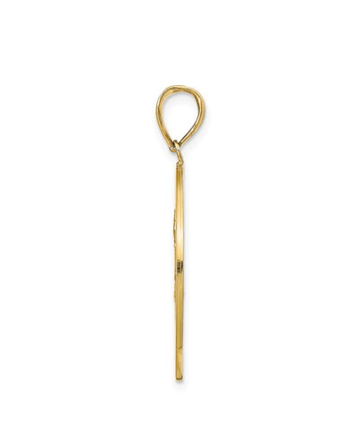 14K Yellow Gold St Christopher Round Medal Charm Pendant