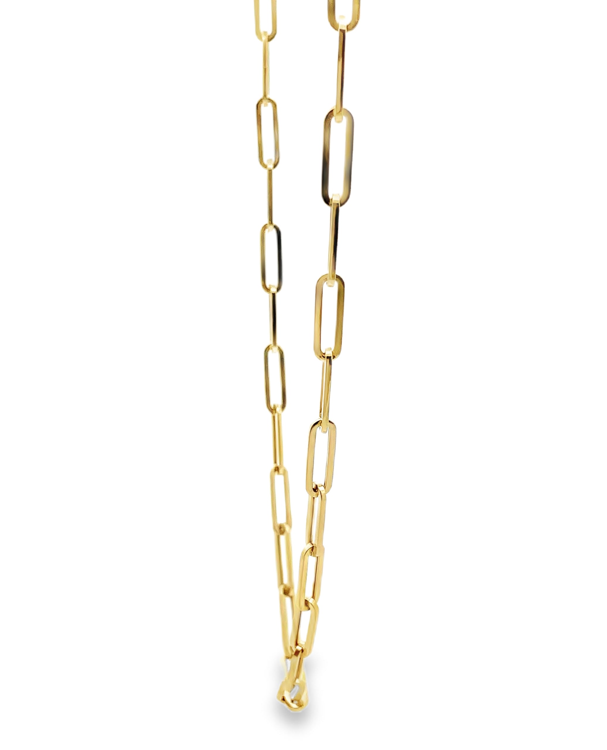 14K Yellow Gold 16" Paperclip Chain Necklace