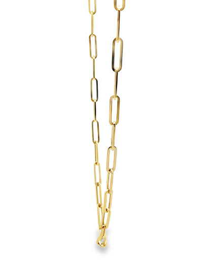 14K Yellow Gold 16" Paperclip Chain Necklace