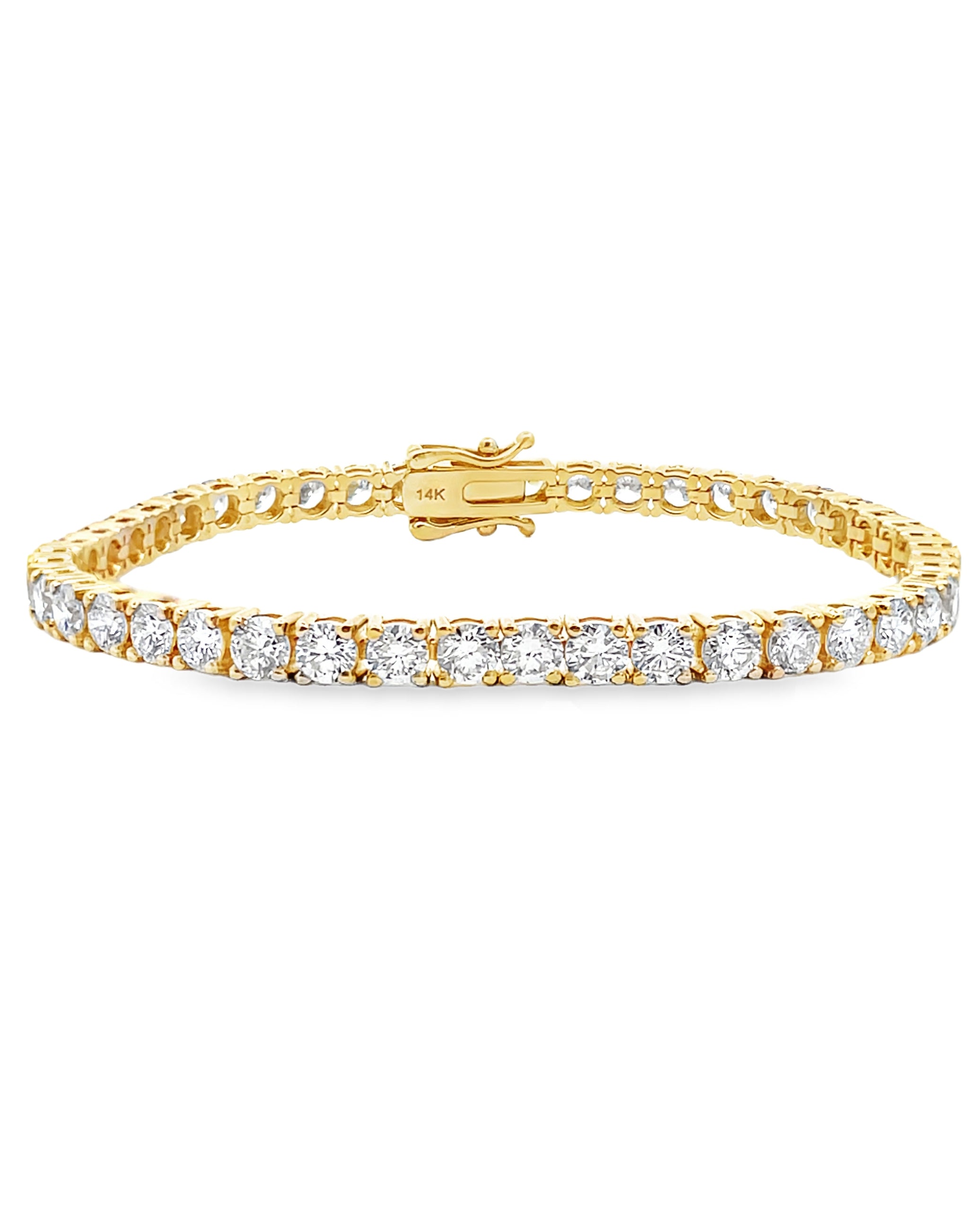 14K Yellow Gold Lab Grown Tennis Bracelet