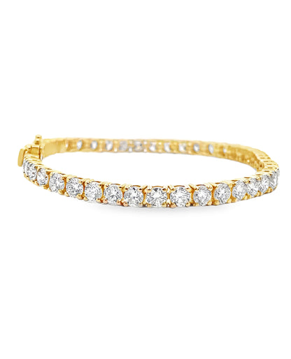 14K Yellow Gold Lab Grown Tennis Bracelet