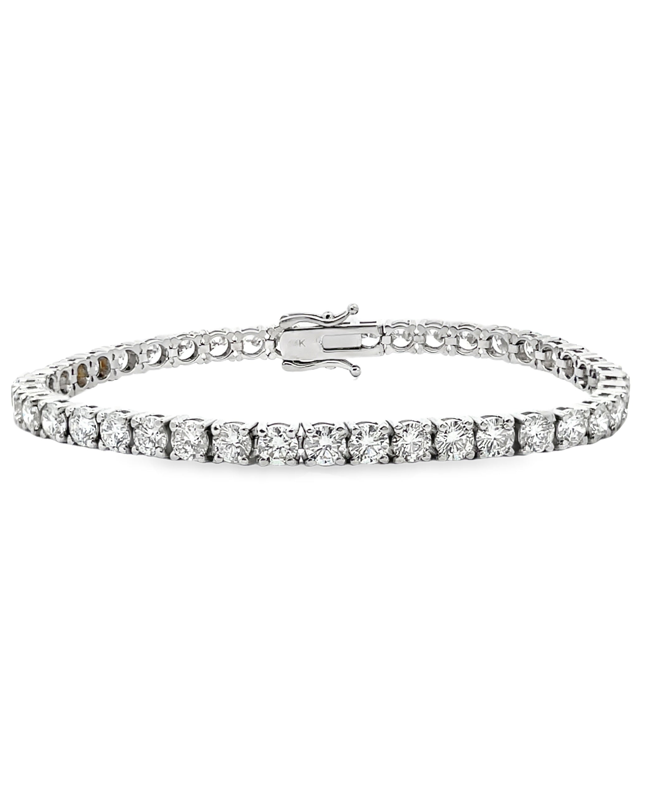 14K White Gold Lab Grown Tennis Bracelet