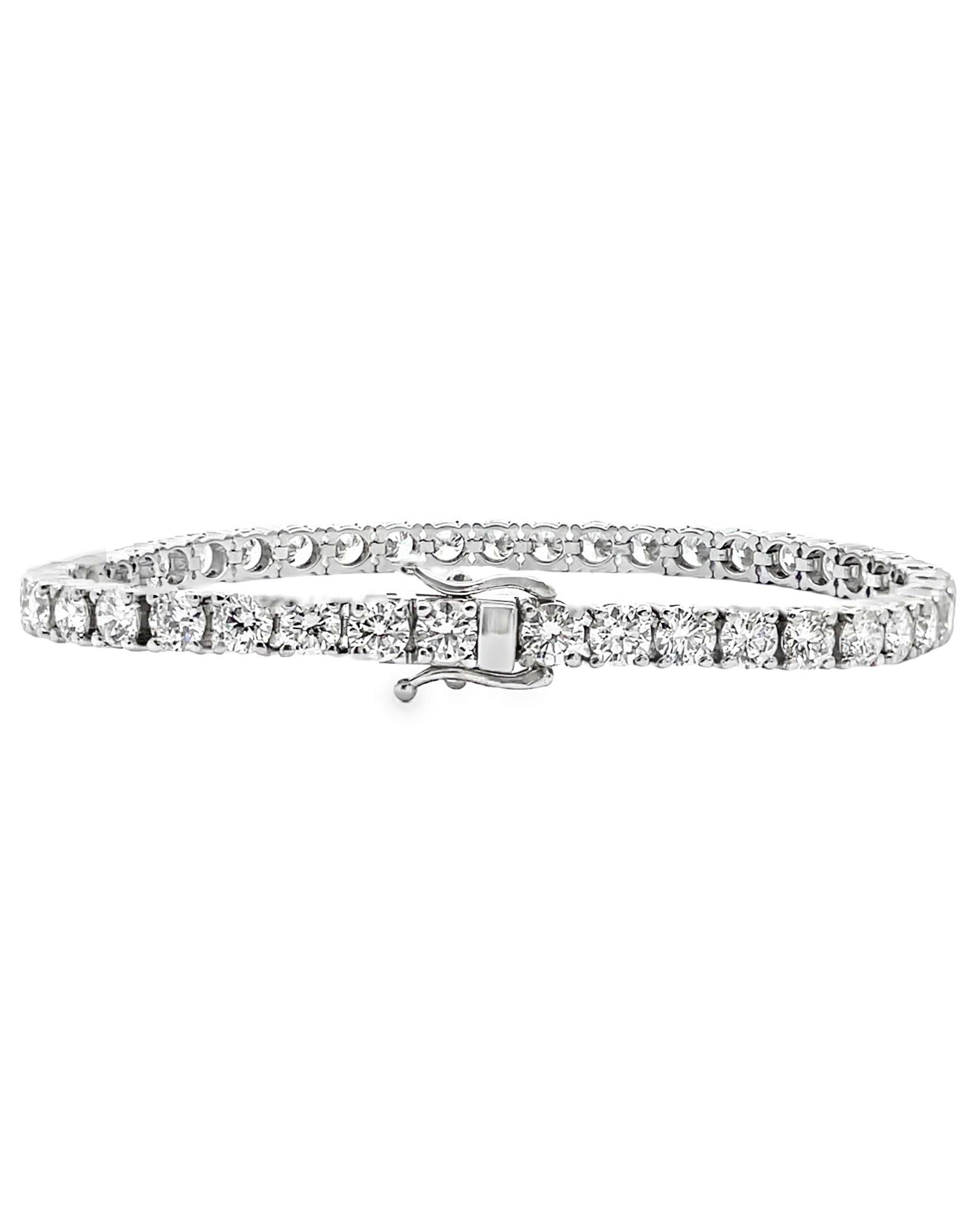 14K White Gold Lab Grown Tennis Bracelet