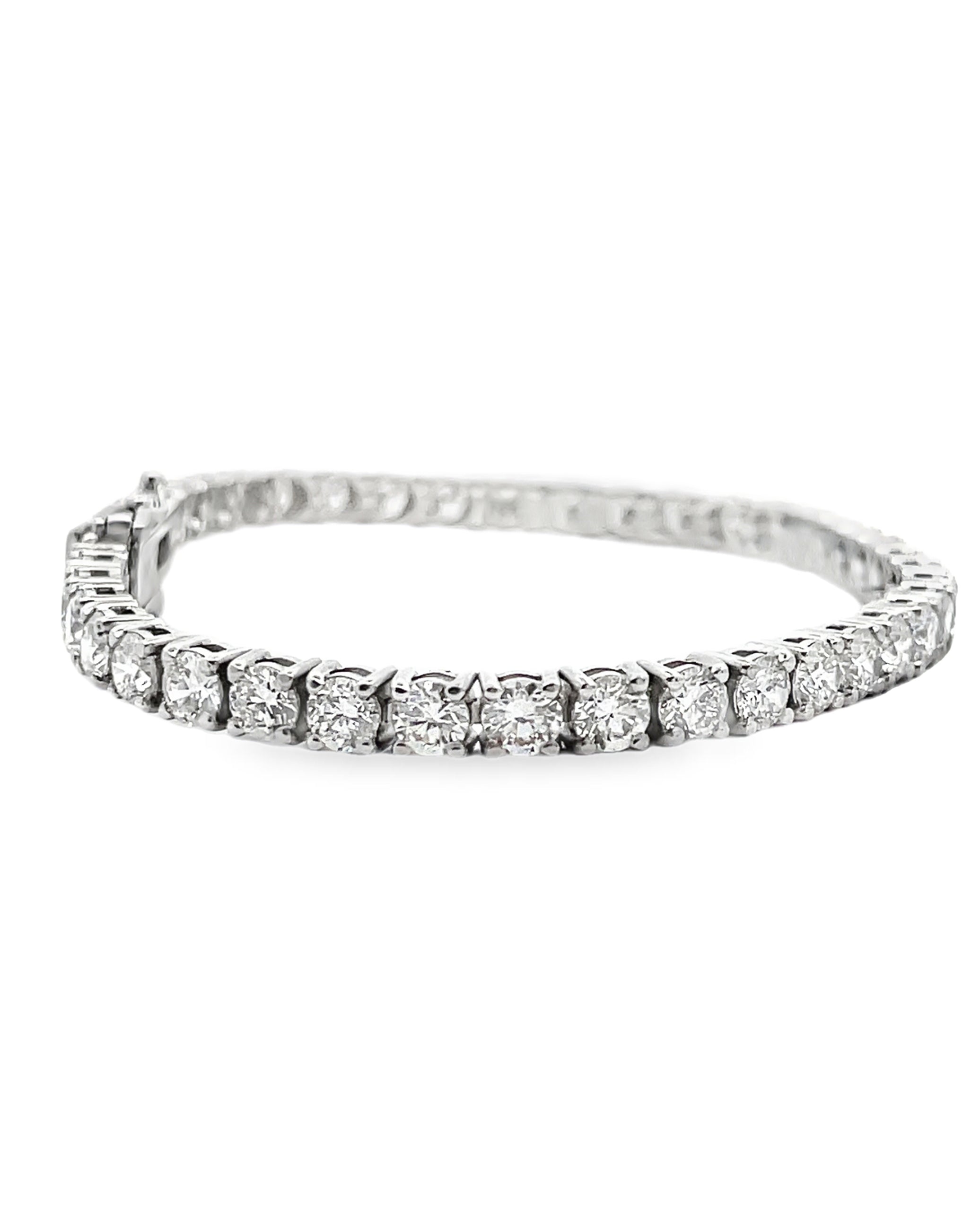 14K White Gold Lab Grown Tennis Bracelet