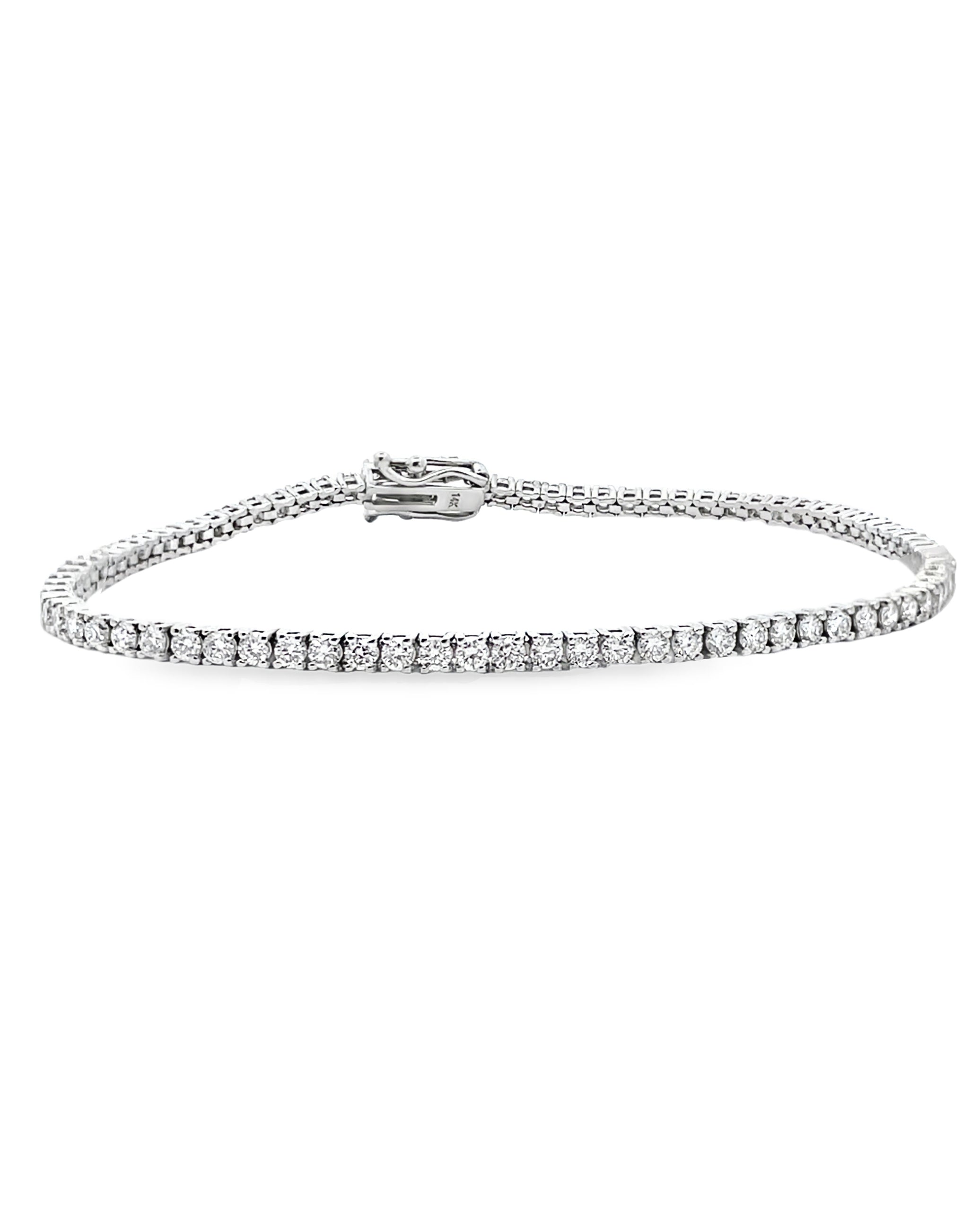 14K White Gold Lab Grown Tennis Bracelet