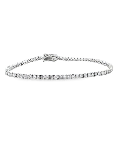 14K White Gold 2.51 Carat Lab Grown Diamond Tennis Bracelet