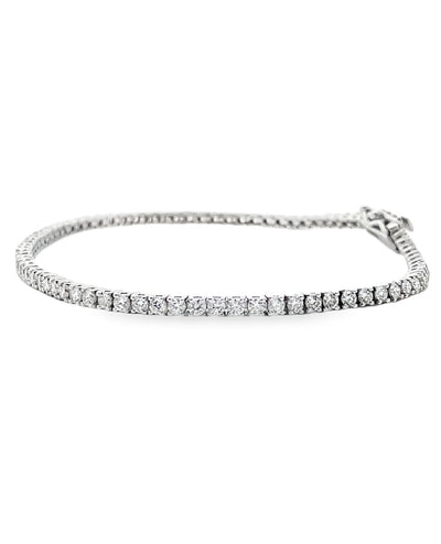 14K White Gold 2.51 Carat Lab Grown Diamond Tennis Bracelet