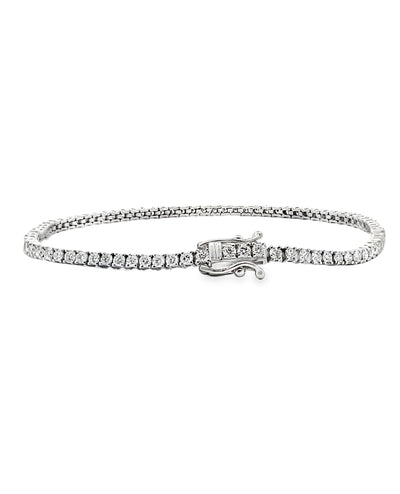 14K White Gold 2.51 Carat Lab Grown Diamond Tennis Bracelet