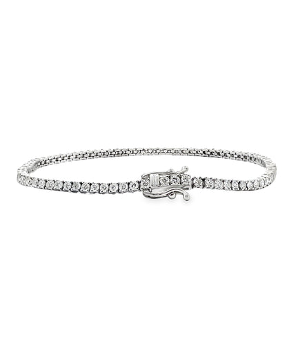 14K White Gold Lab Grown Tennis Bracelet