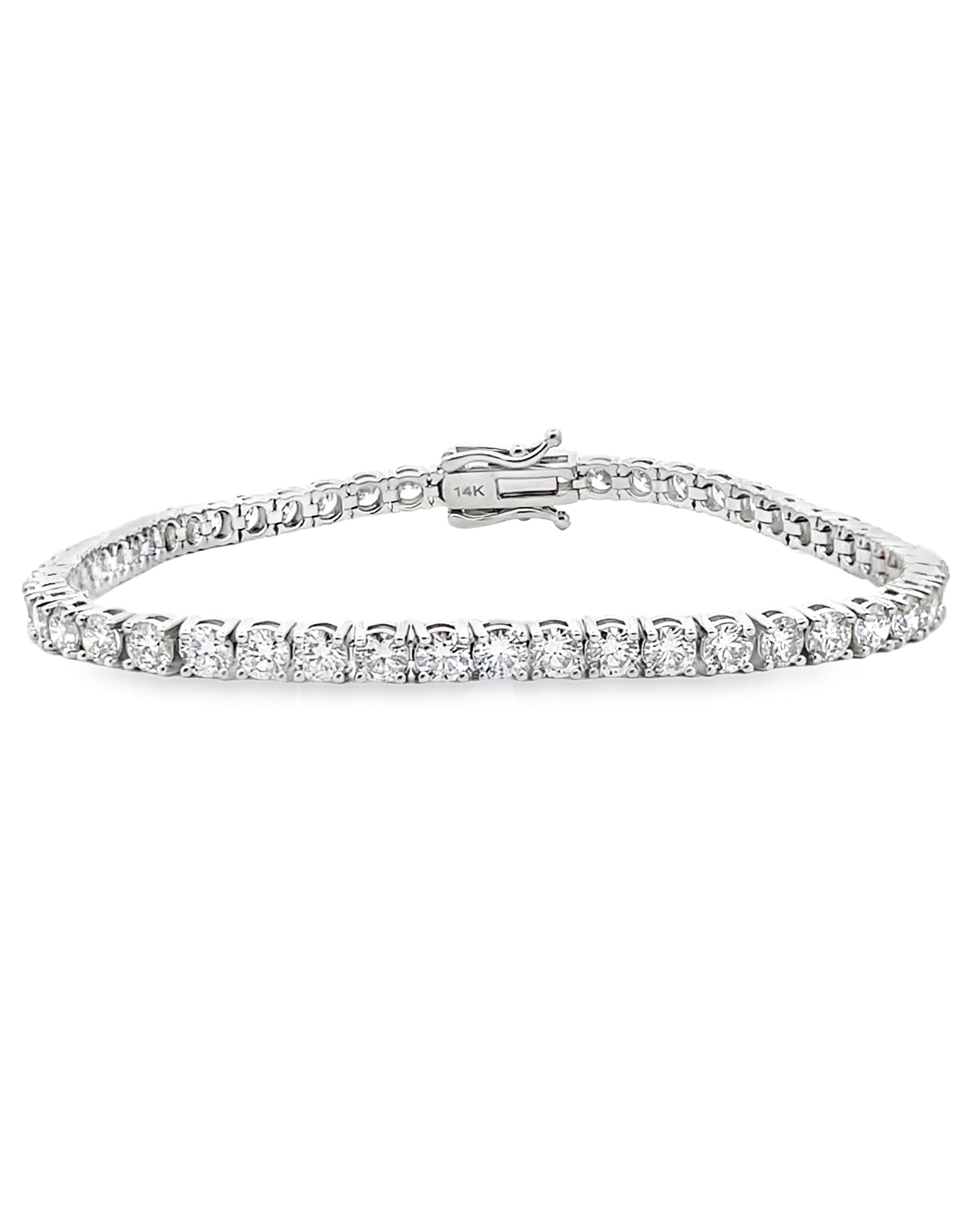 14K White Gold Lab Grown Tennis Bracelet