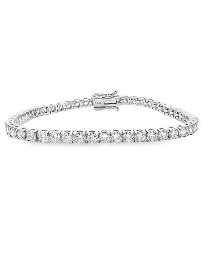 14K White Gold 7.26 Carat Lab Grown Diamond Tennis Bracelet