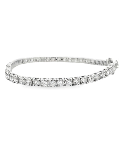 14K White Gold 7.26 Carat Lab Grown Diamond Tennis Bracelet