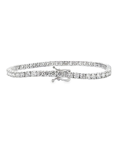14K White Gold 7.26 Carat Lab Grown Diamond Tennis Bracelet