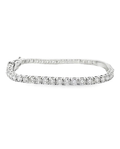 14K White Gold 7.26 Carat Lab Grown Diamond Tennis Bracelet