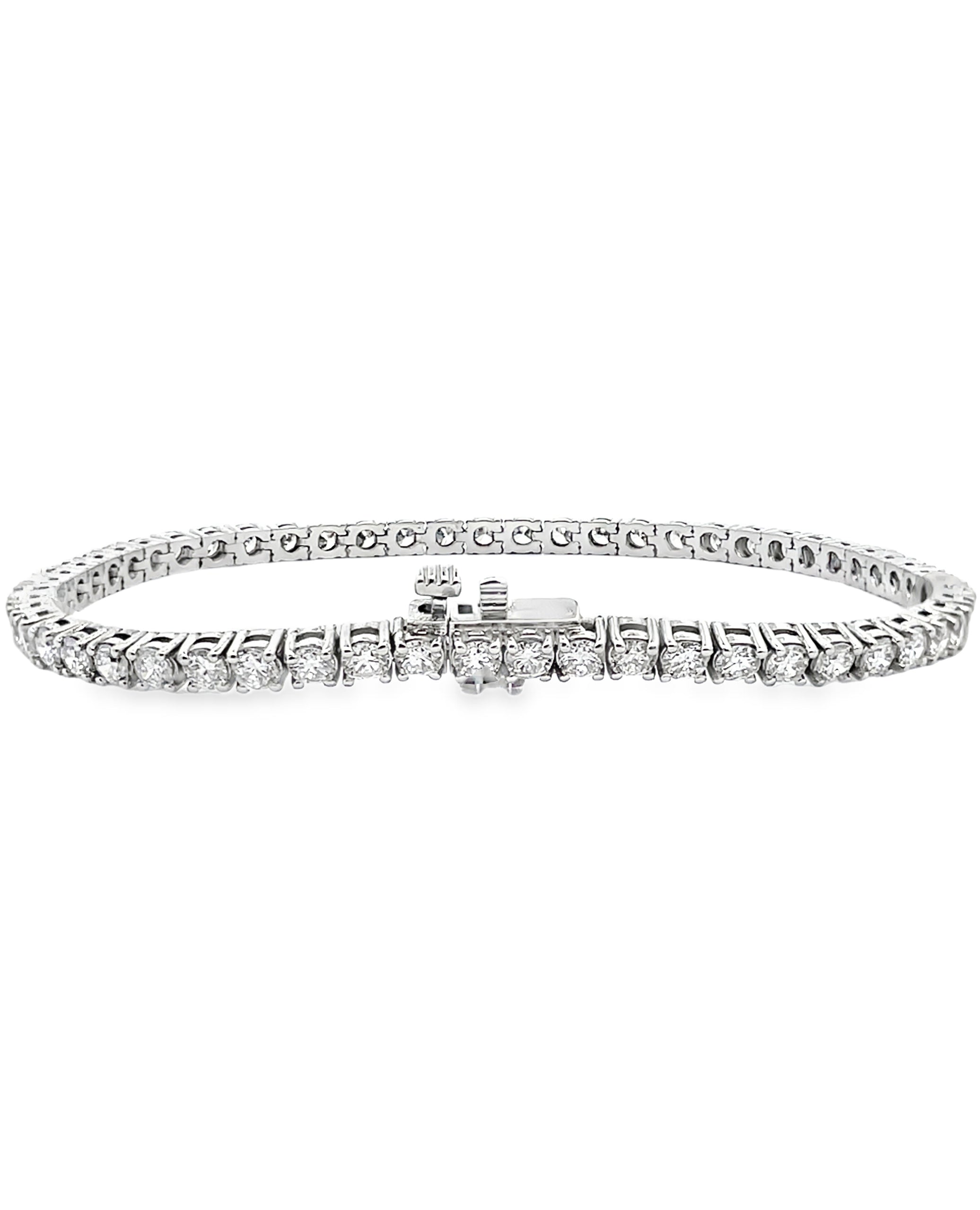14K White Gold Lab Grown Tennis Bracelet