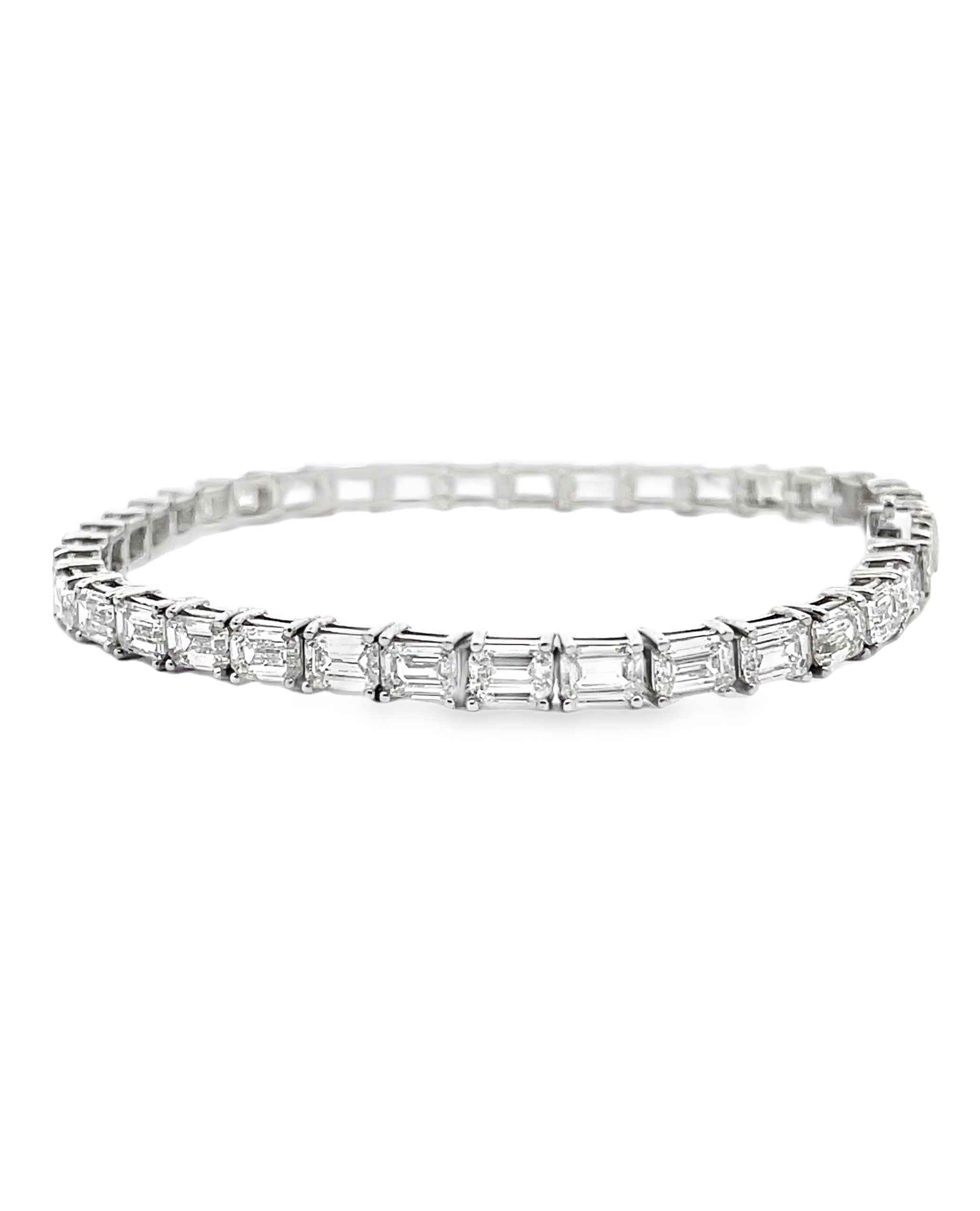 14K White Gold Lab Grown Tennis Bracelet