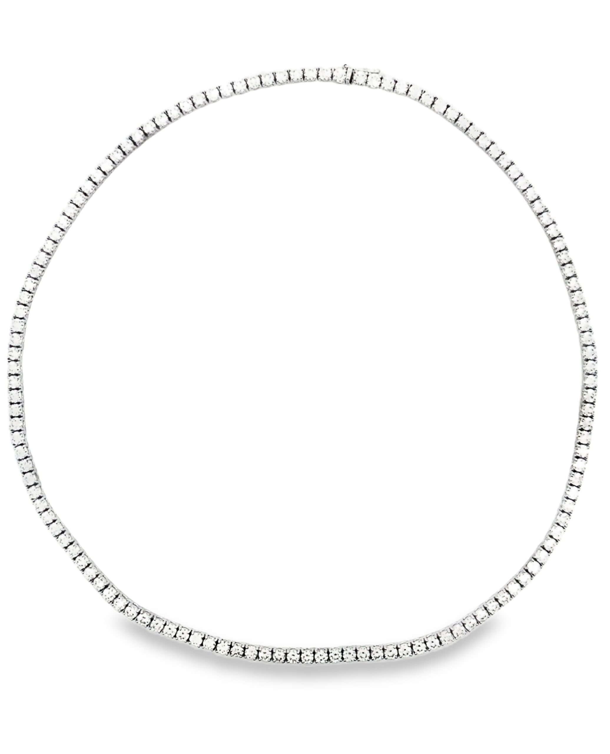 14K White Gold Lab Grown Tennis Necklace