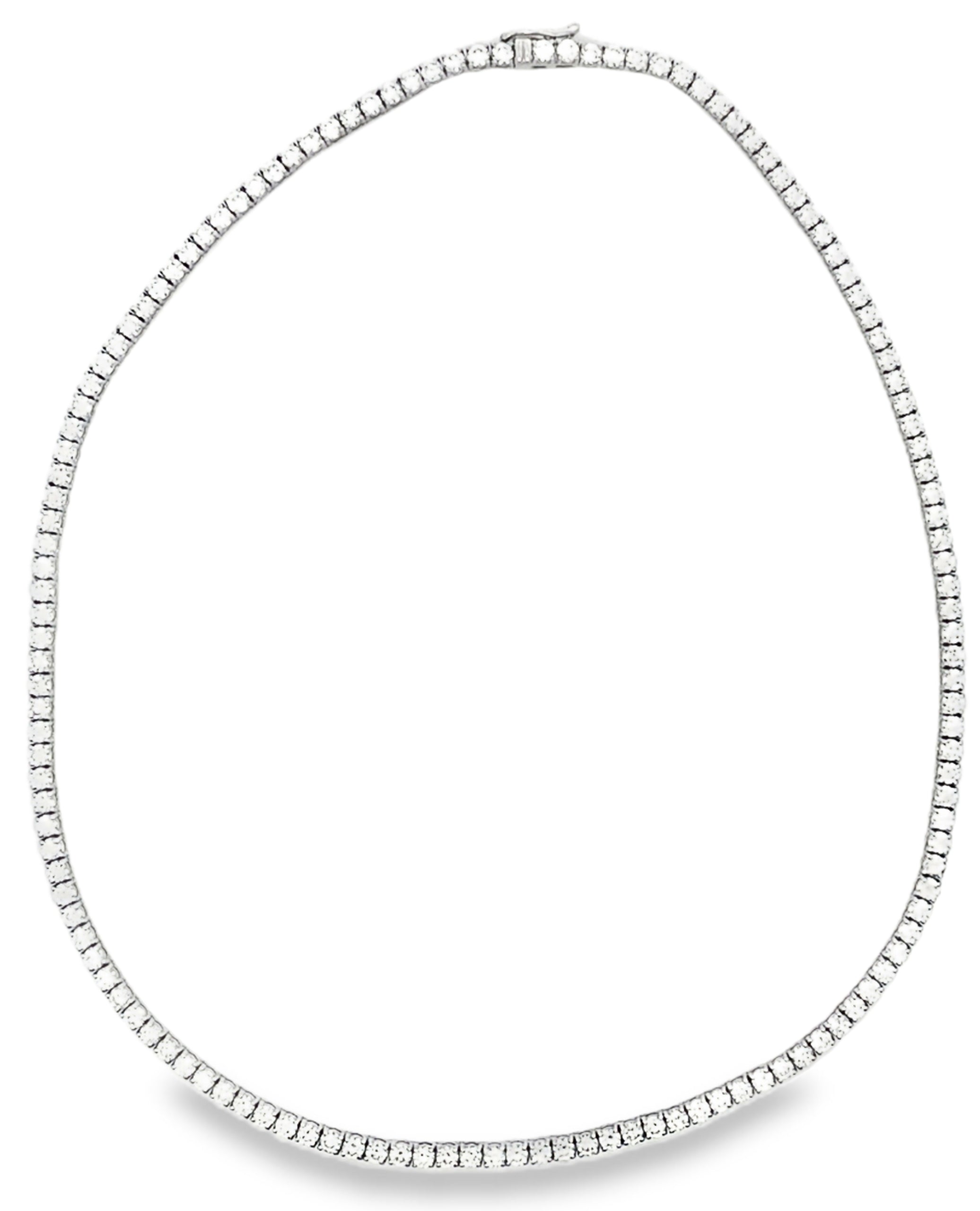 14K White Gold Lab Grown Tennis Necklace
