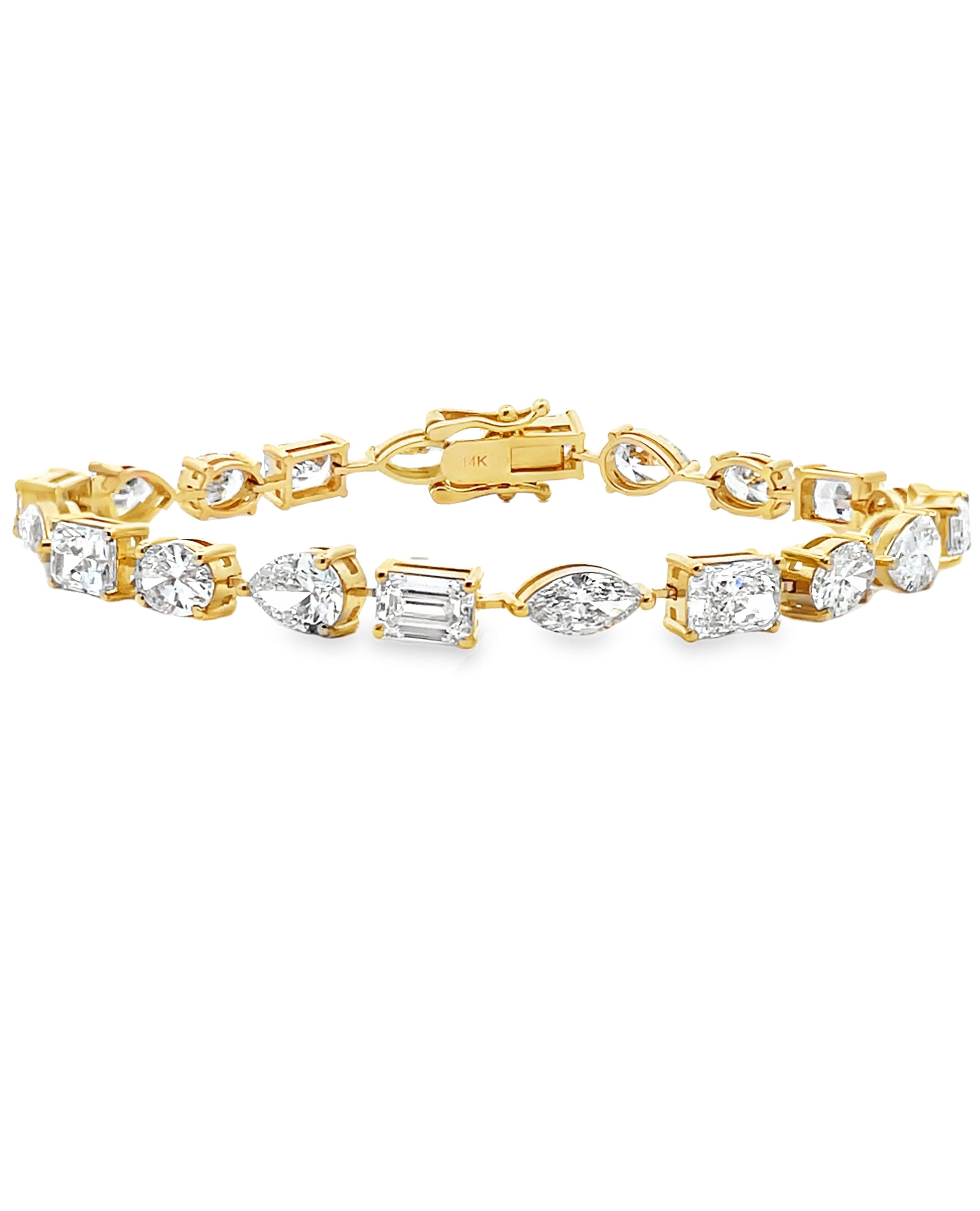 14K Yellow Gold Lab Grown Tennis Bracelet